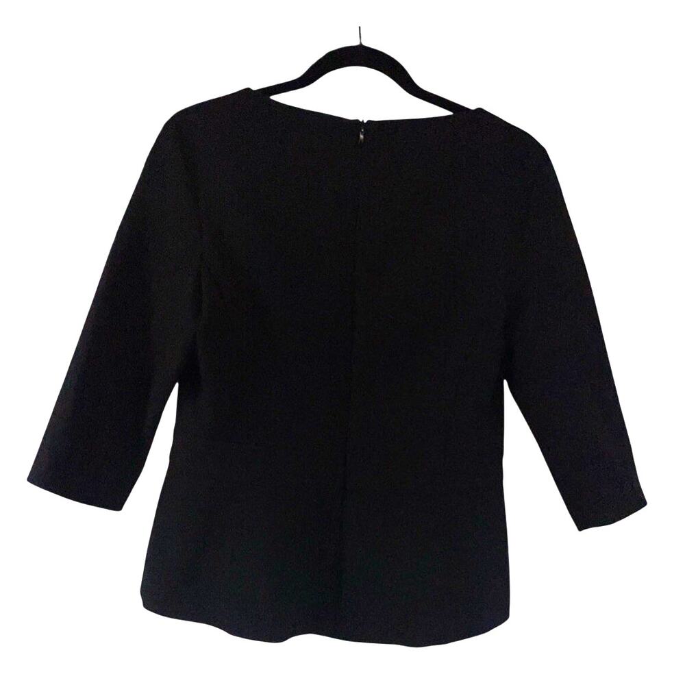 HUGO BOSS Ivero Peplum Scoop Neckline Top Black Womens SZ US 6 - Picture 2 of 10